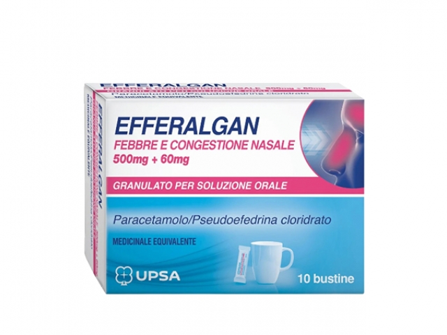 efferalgan febbre e congestione nasale 500mg/60mg
